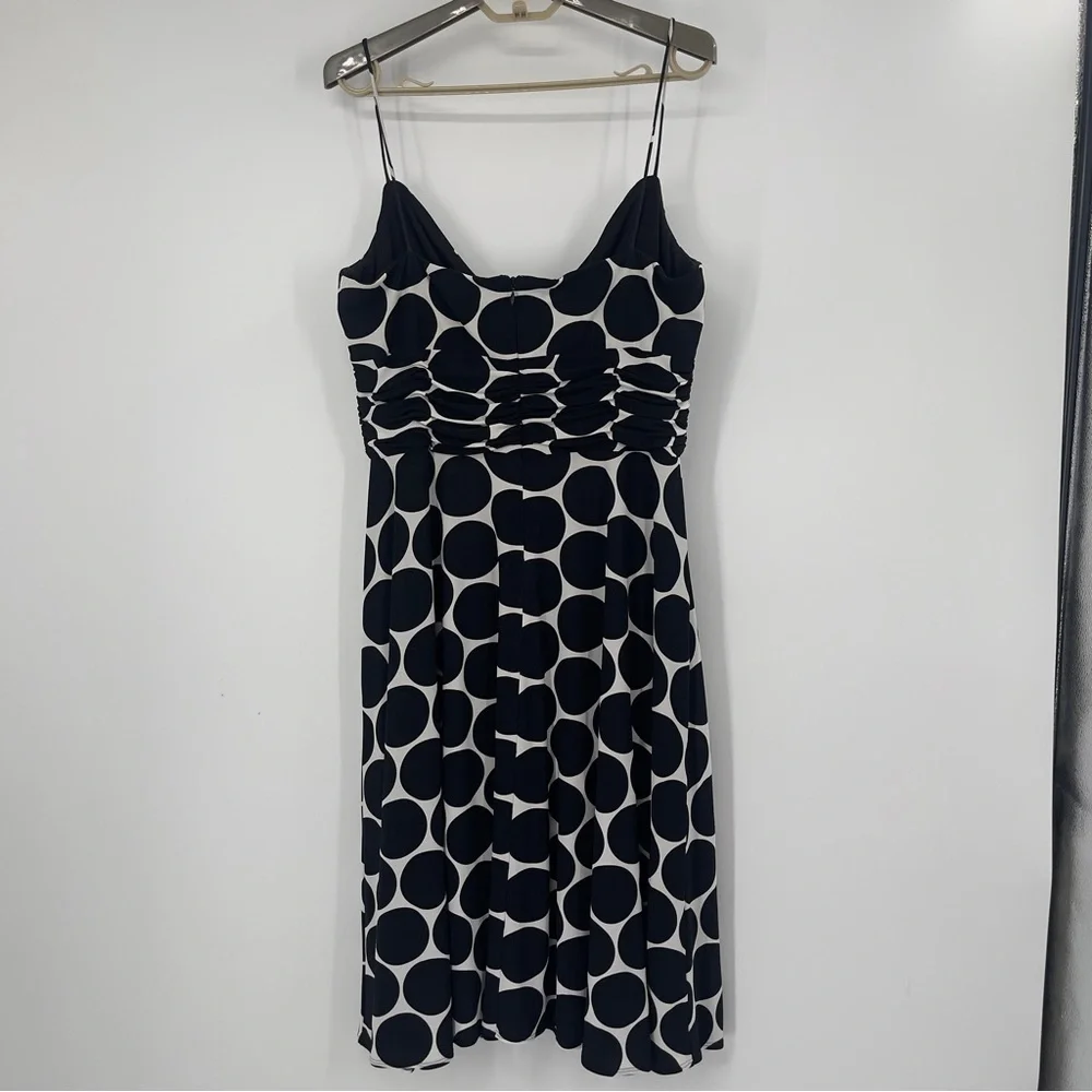 Jones Wear Black & White Polka Dot Spaghetti Strap Midi Party Dress